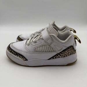 Nike Jordan Spizike Low Athletic Leather Sneakers Size 1.5Y Metallic Gold